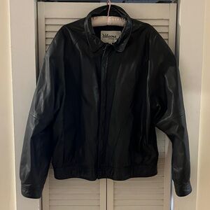 Wilson Black Leather Bomber Jacket